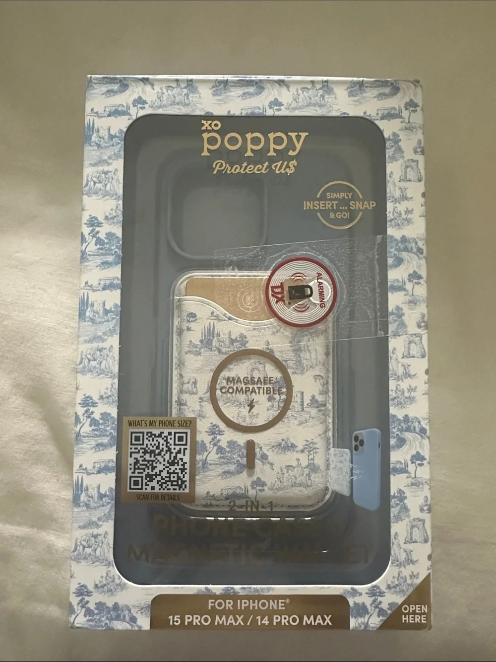 Protect U$ Blue Toile MagSafe Compatible iPhone 15 Pro Max / 14 Pro Max Case